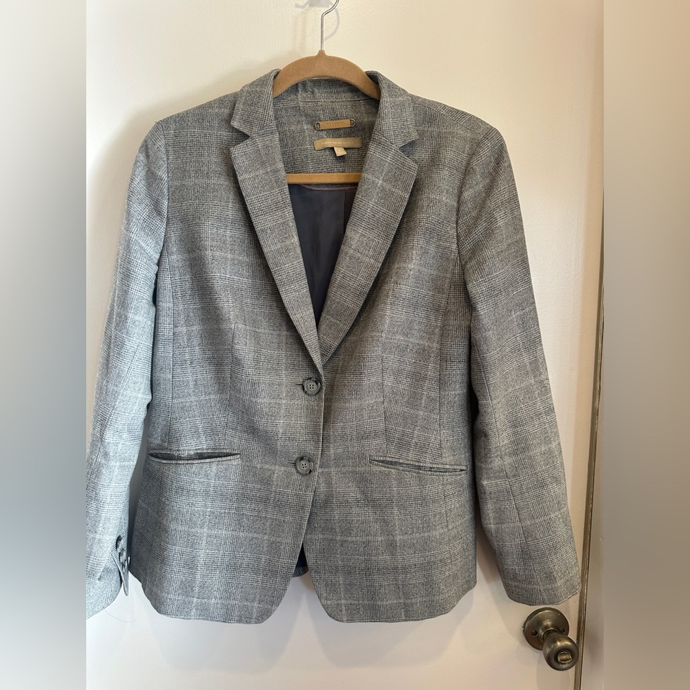 Talbots Gray Checkered Blazer